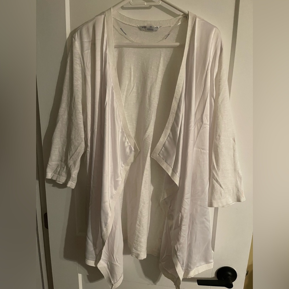 White Open Front Cardigan